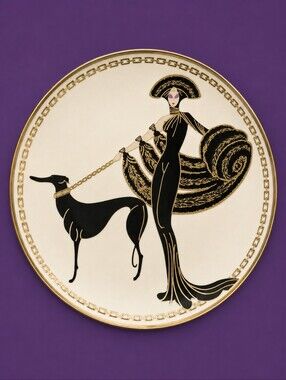 THE FRANKLIN MINT 1993 House of Erte Symphony in Black Porcelain Plate